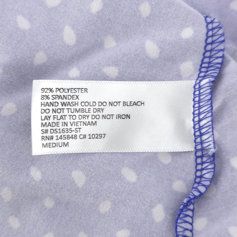 French Grey Women Dress M Blue White Polka Dot V-Neck‎ Sleeveless Fit Flare - Picture 5 of 10